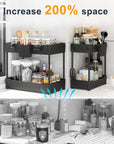 Under Sink Organizer 2 Pack – Hanging Storage Shelf for Kitchen & Bathroom