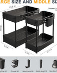 Under Sink Organizer 2 Pack – Hanging Storage Shelf for Kitchen & Bathroom