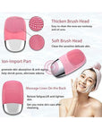 3-in-1 Sonic Silicone Facial Cleansing Brush (Blue) - Deep Cleanse, Enhance Absorption & Massage