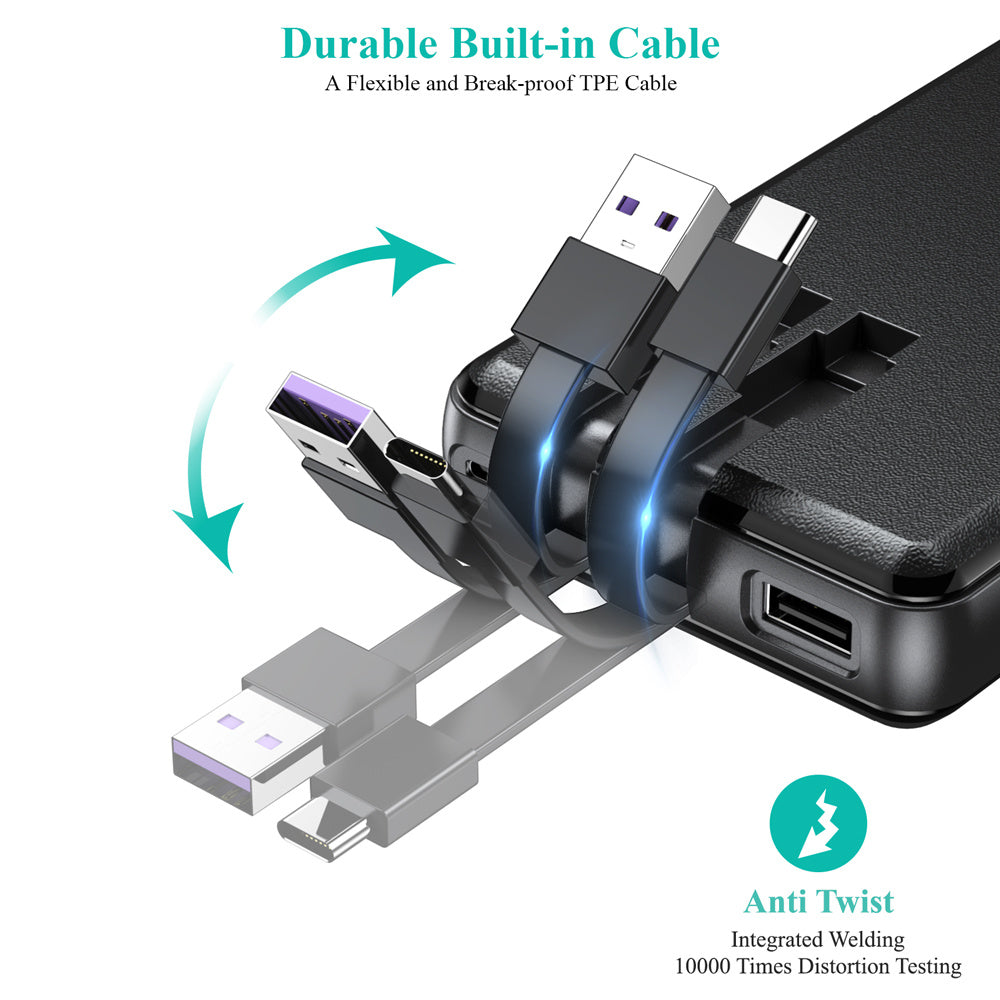 It Comes With Input And Output Dual-wire Solar Power Bank