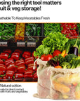 Reusable Produce Bags 6 Pack – Cotton Mesh Grocery Bags for Fruits & Vegetables