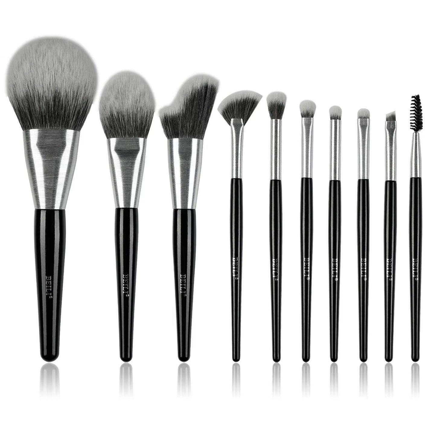 Beli 10pcs Professional Makeup Brush Set New Design Brushed Tube Makeup Brushes