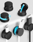 Magnetic Cable Clips 6 Pack – Swivel Adhesive Cord Organizer, Black