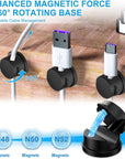 Magnetic Cable Clips 6 Pack – Swivel Adhesive Cord Organizer, Black