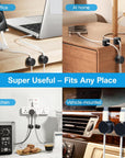 Magnetic Cable Clips 6 Pack – Swivel Adhesive Cord Organizer, Black