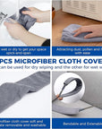 Retractable gap dust cleaner with microfiber cloth covers