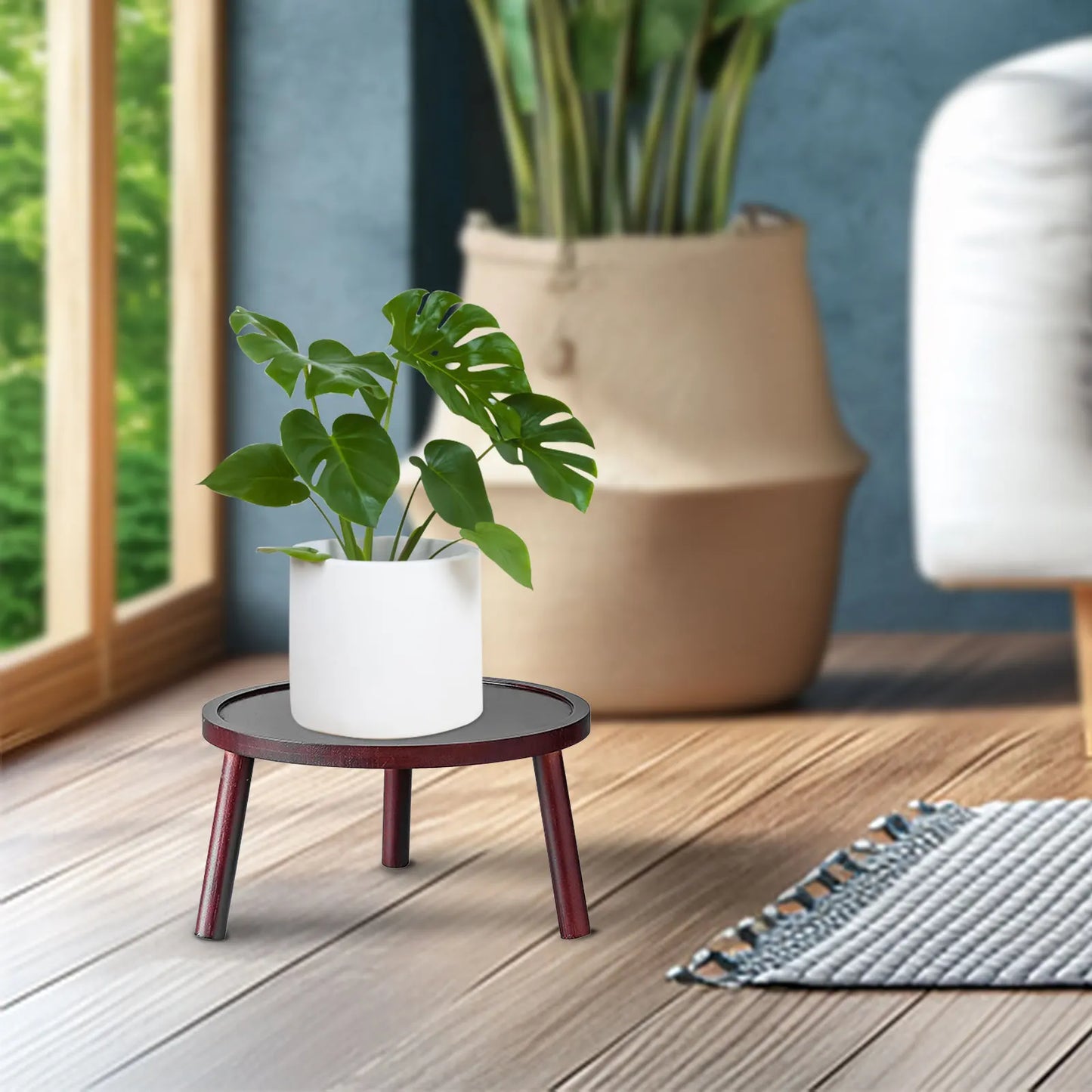 1Pc Mini Wooden Stool Plant Stand Plant Stool Bonsai Rack Plant Pot Riser Holder Flowerpot Rack Flower Pot Stool for Living Room