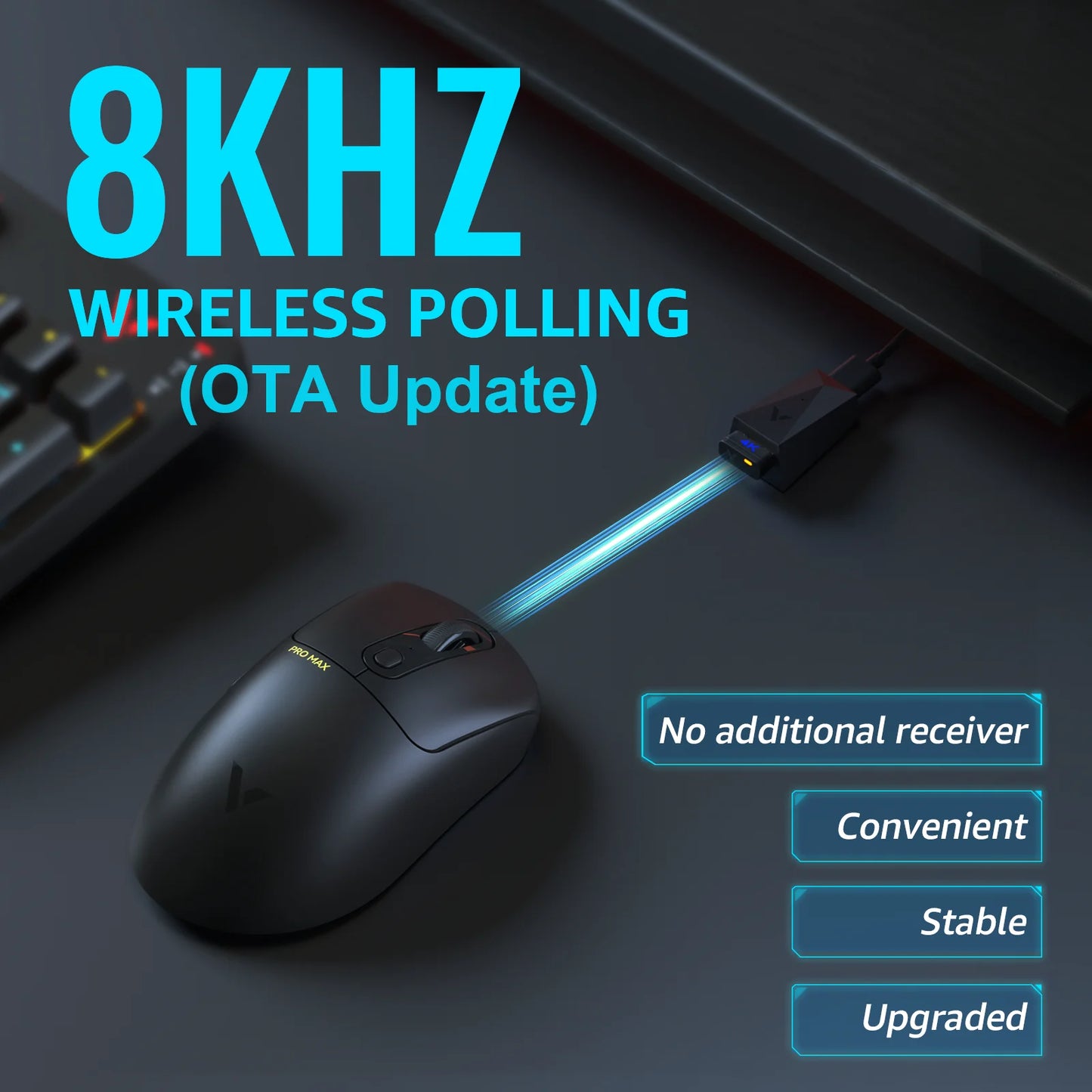 Rapoo VT1PRO/VT1PRO MA/VT3PRO/VT3PRO Max Wireless Gaming Mouse 8KHz Polling Rate 26000/30000 DPI 59g Lightweight Optical Sensor