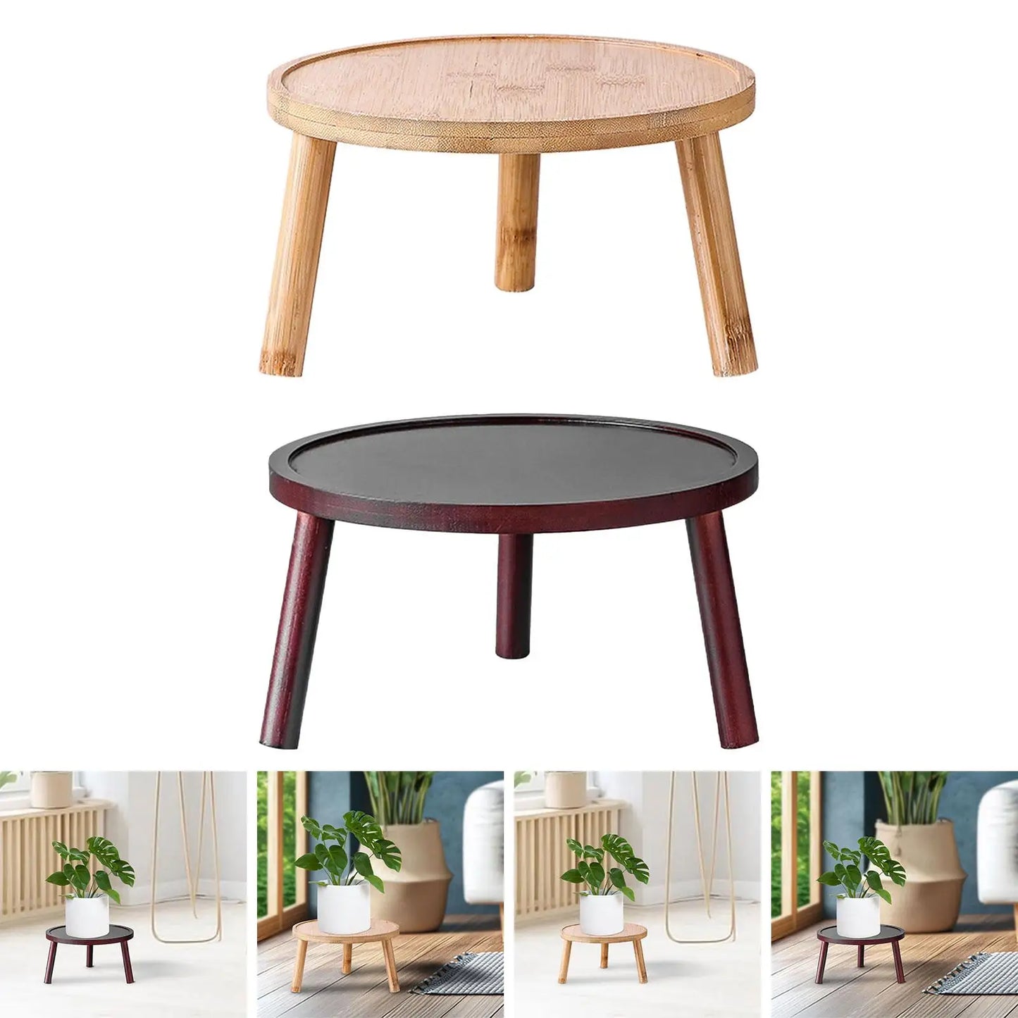 1Pc Mini Wooden Stool Plant Stand Plant Stool Bonsai Rack Plant Pot Riser Holder Flowerpot Rack Flower Pot Stool for Living Room