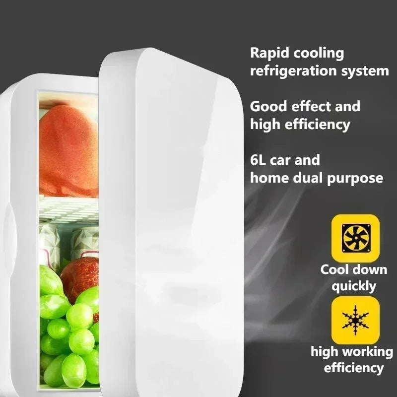 12V 220V 45W~55W 8L Mini Refrigerator Small Family Dormitory Single Door Refrigerator Car Home Dual-purpose Car Refrigerator