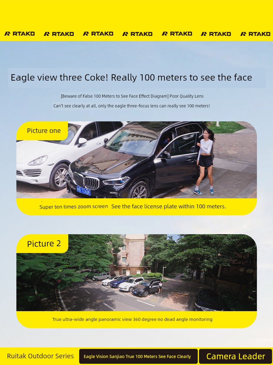 Outdoor No Dead Angle Voice HD Night Vision Camera
