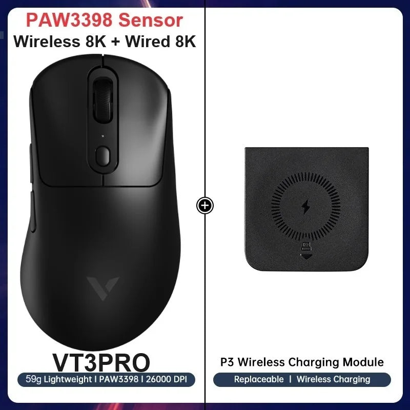 Rapoo VT1PRO/VT1PRO MA/VT3PRO/VT3PRO Max Wireless Gaming Mouse 8KHz Polling Rate 26000/30000 DPI 59g Lightweight Optical Sensor