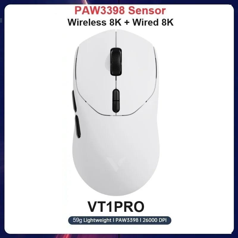 Rapoo VT1PRO/VT1PRO MA/VT3PRO/VT3PRO Max Wireless Gaming Mouse 8KHz Polling Rate 26000/30000 DPI 59g Lightweight Optical Sensor