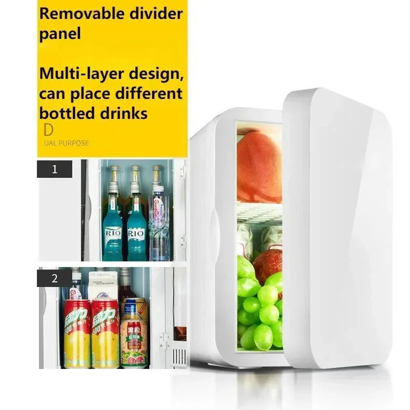 12V 220V 45W~55W 8L Mini Refrigerator Small Family Dormitory Single Door Refrigerator Car Home Dual-purpose Car Refrigerator