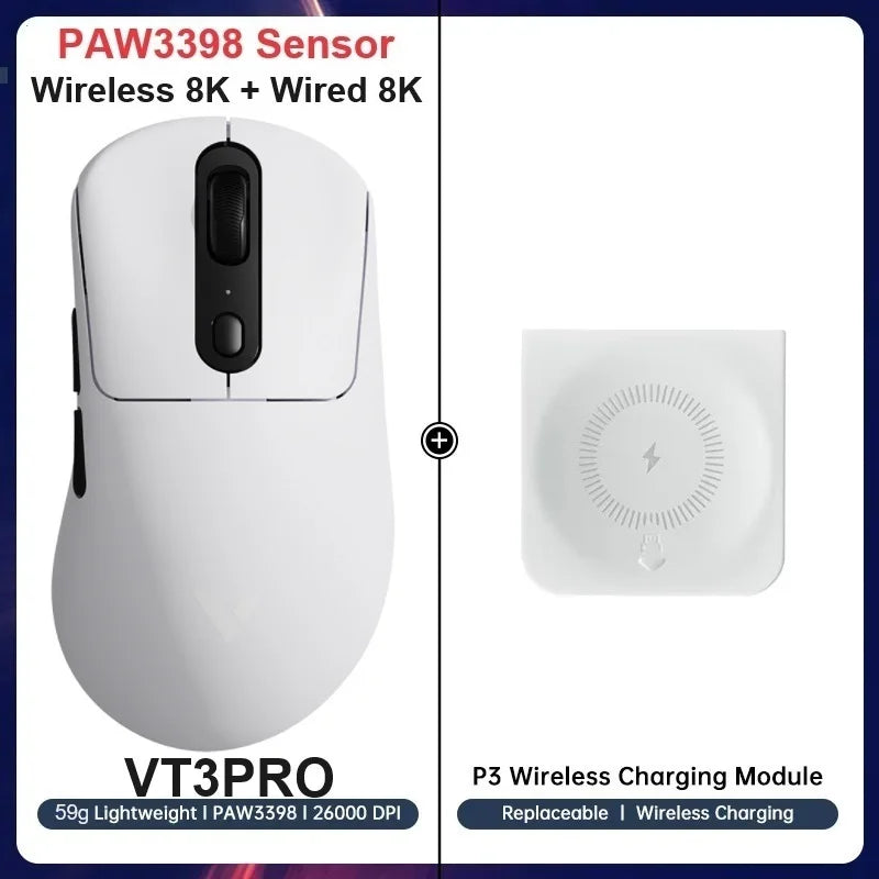 Rapoo VT1PRO/VT1PRO MA/VT3PRO/VT3PRO Max Wireless Gaming Mouse 8KHz Polling Rate 26000/30000 DPI 59g Lightweight Optical Sensor