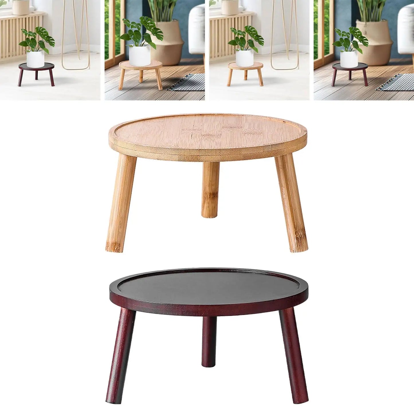 1Pc Mini Wooden Stool Plant Stand Plant Stool Bonsai Rack Plant Pot Riser Holder Flowerpot Rack Flower Pot Stool for Living Room