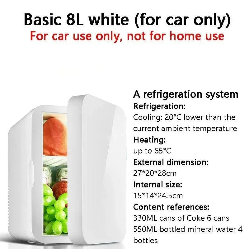 12V 220V 45W~55W 8L Mini Refrigerator Small Family Dormitory Single Door Refrigerator Car Home Dual-purpose Car Refrigerator
