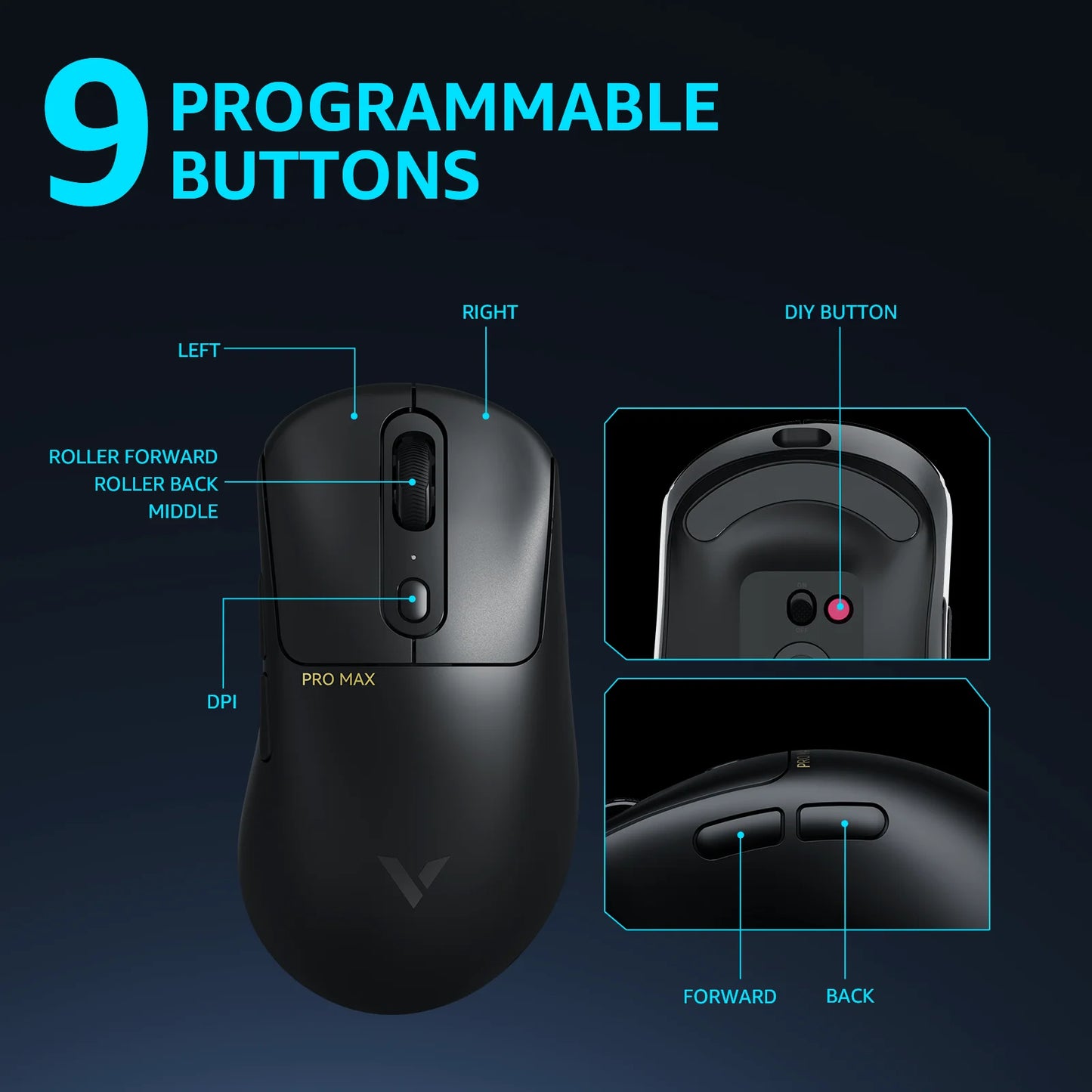 Rapoo VT1PRO/VT1PRO MA/VT3PRO/VT3PRO Max Wireless Gaming Mouse 8KHz Polling Rate 26000/30000 DPI 59g Lightweight Optical Sensor