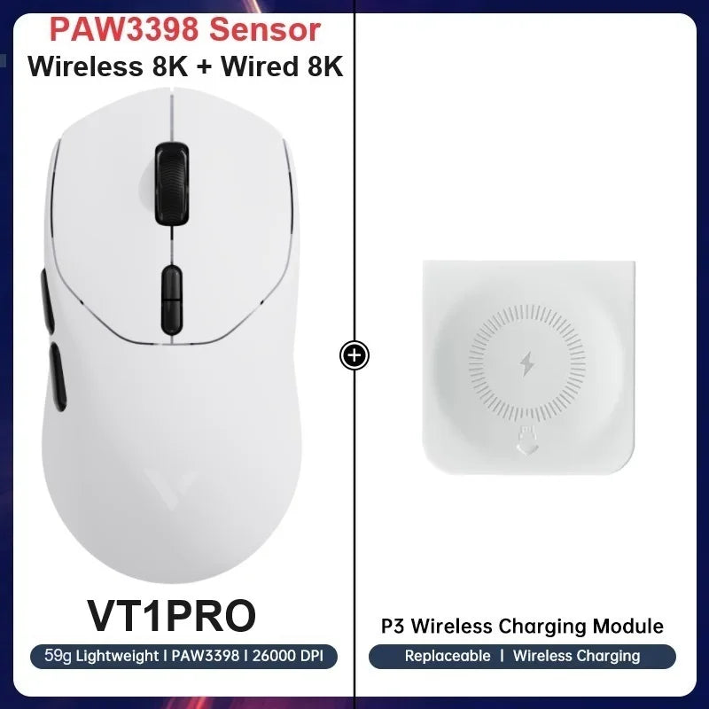 Rapoo VT1PRO/VT1PRO MA/VT3PRO/VT3PRO Max Wireless Gaming Mouse 8KHz Polling Rate 26000/30000 DPI 59g Lightweight Optical Sensor