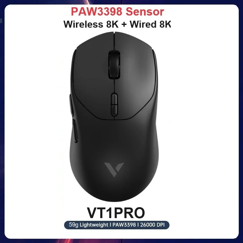 Rapoo VT1PRO/VT1PRO MA/VT3PRO/VT3PRO Max Wireless Gaming Mouse 8KHz Polling Rate 26000/30000 DPI 59g Lightweight Optical Sensor
