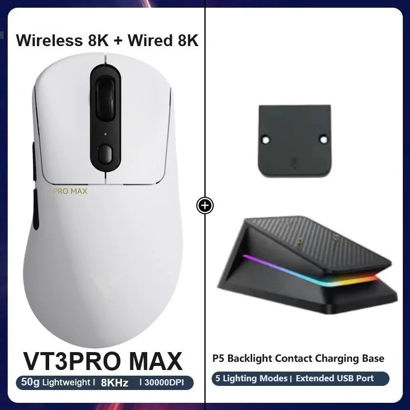 Rapoo VT1PRO/VT1PRO MA/VT3PRO/VT3PRO Max Wireless Gaming Mouse 8KHz Polling Rate 26000/30000 DPI 59g Lightweight Optical Sensor