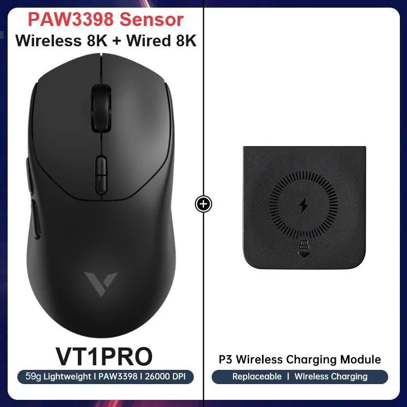 Rapoo VT1PRO/VT1PRO MA/VT3PRO/VT3PRO Max Wireless Gaming Mouse 8KHz Polling Rate 26000/30000 DPI 59g Lightweight Optical Sensor
