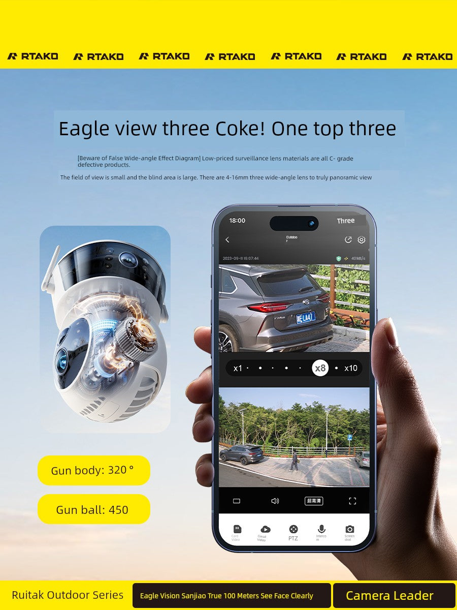Outdoor No Dead Angle Voice HD Night Vision Camera