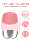 3-in-1 Sonic Silicone Facial Cleansing Brush (Blue) - Deep Cleanse, Enhance Absorption & Massage