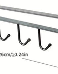 Under-Shelf Hanging Organizer with 6 Hooks – White Metal Kitchen Rack