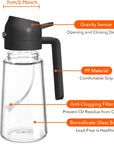 Glass Olive Oil Sprayer 16oz – 2-in-1 Mister & Dispenser Bottle for Cooking