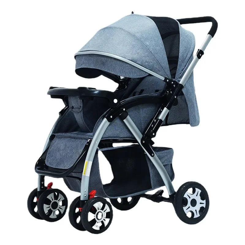 Baby Stroller Lightweight Foldable High Landscape Travel Stroller Newborn Baby Two-Way Seat Four Wheel Baby Stroller 3 in 1