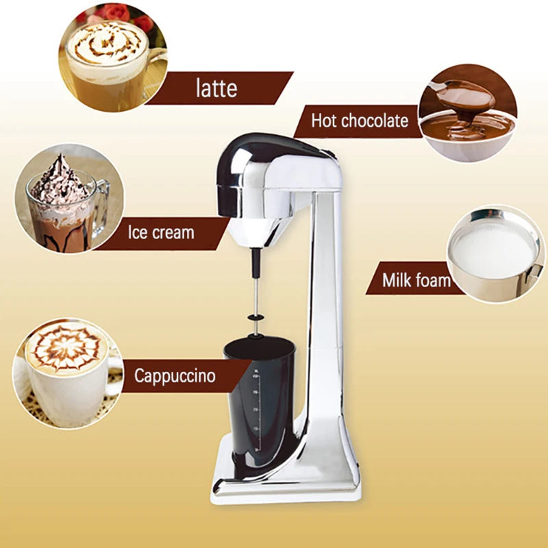 220V Electric Milk Frother Portable Food Mixer Kitchen Coffee Blender Mixing Blender Multifunctional Food Milkshake Foam Maker