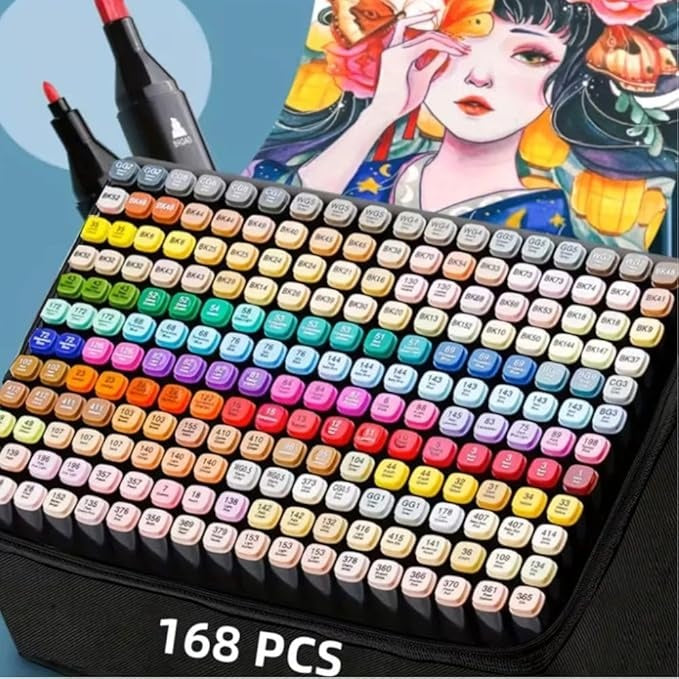 168 Colors Dual Brush Tip Art Markers Coloring Marker For Book Painting Card Making Christmas Gift For Adults Kids 168
