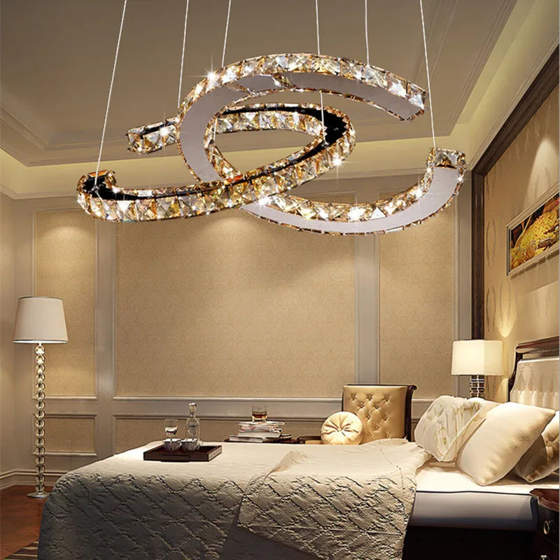 Crystal Chandeliers Luminaria Nordic Pendant Lamp Decorative LED Ceiling Lamps Hanging Light Fixture for Dining Room Bedroom