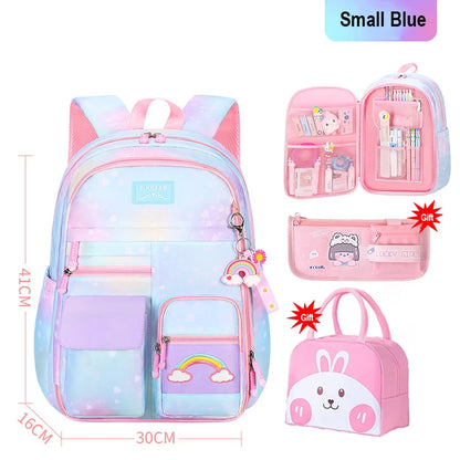 Girls School Backpacks Kawaii Book Bag with Compartments for Girl Kid Students Elementary School Back Pack Kids Rucksack Mochila