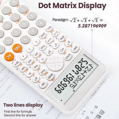 Scientific Calculators Cute Desktop Calculator with 240 Functions 2 Line LCD Screen Ideal for Students School Office