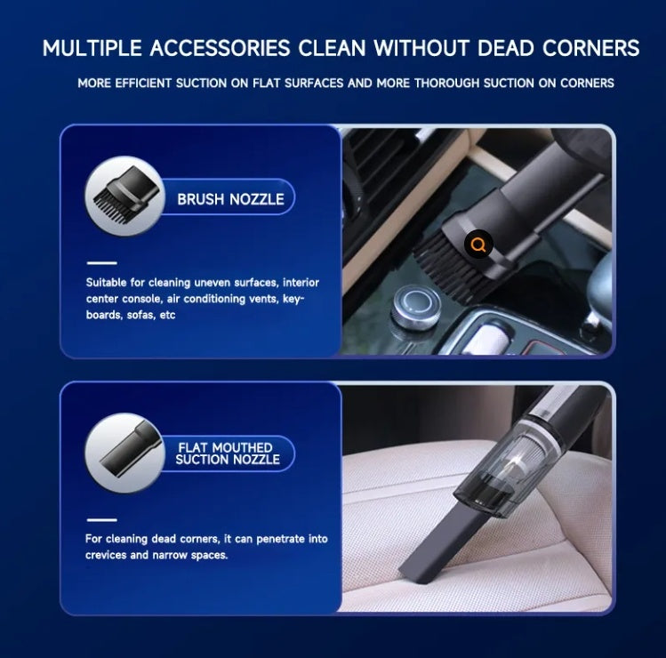 Wireless Silver Car Vacuum Cleaner Wireless Car With Strong Suction Handheld Vacuum Cleaner Small Mini Rechargeable Home Vacuum Cleaner