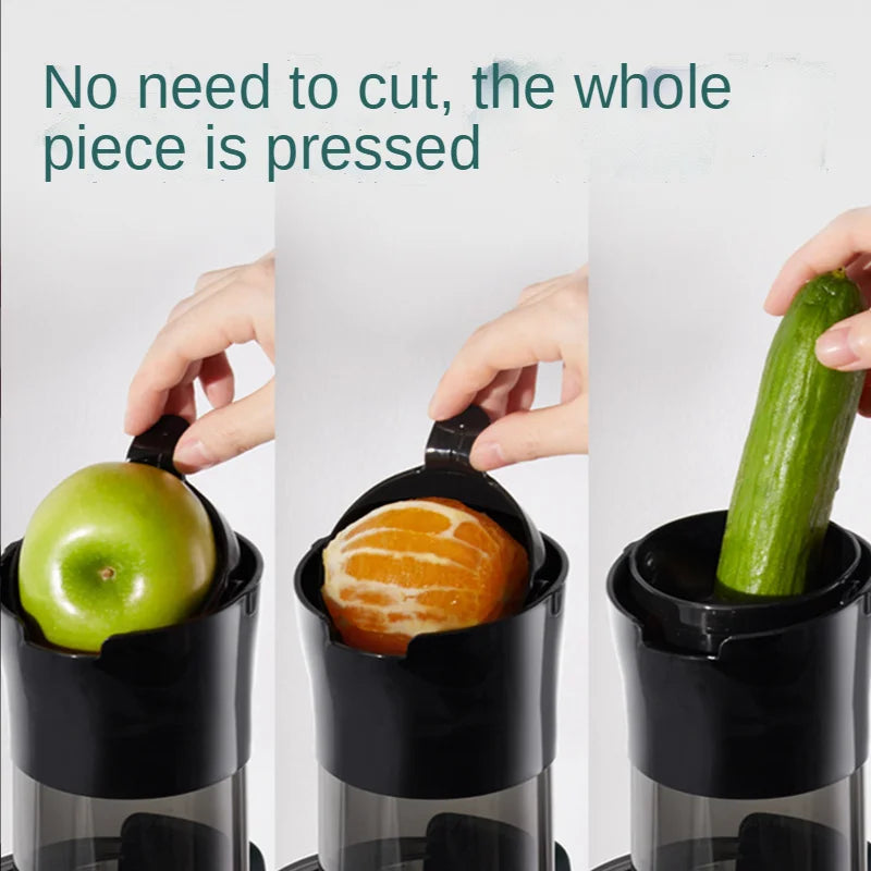 Large Caliber Slow Juicer Screw Cold Press Extractor Slag Juice Separation Filter-Free Easy Wash Electric Fruit Juicer Machine