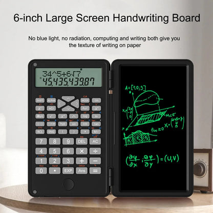 Scientific Calculator 12-Digit Large Display Calculator with Notepad Foldable Calculator with Hand Writing Board for Daily Use