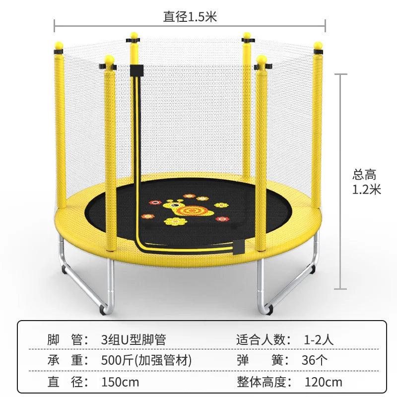 Trampoline Home Children Indoor Baby Bouncing Bed Children Adult Fitness Belt Netting Family Toy Jump Bed