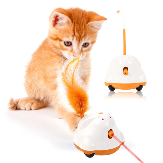 Automatic Sensor Cat Toys Interactive Smart Robotic Electronic Feather Teaser Self-Playing USB Rechargeable Kitten Toys for Pets