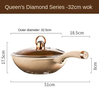 Diamond Queen Series Frying Pan Non-Stick Frying Pan Pan for Household Stockpot Gas Induction Cooker