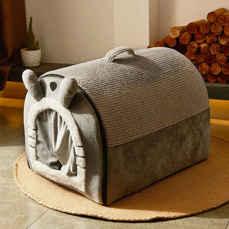 Pet Dog Bed Cozy Cat Mat Removable Washable Pet Cat Dog House Nest Warm Winter Deep Sleep Tent for Small Medium Large Pet Dogs