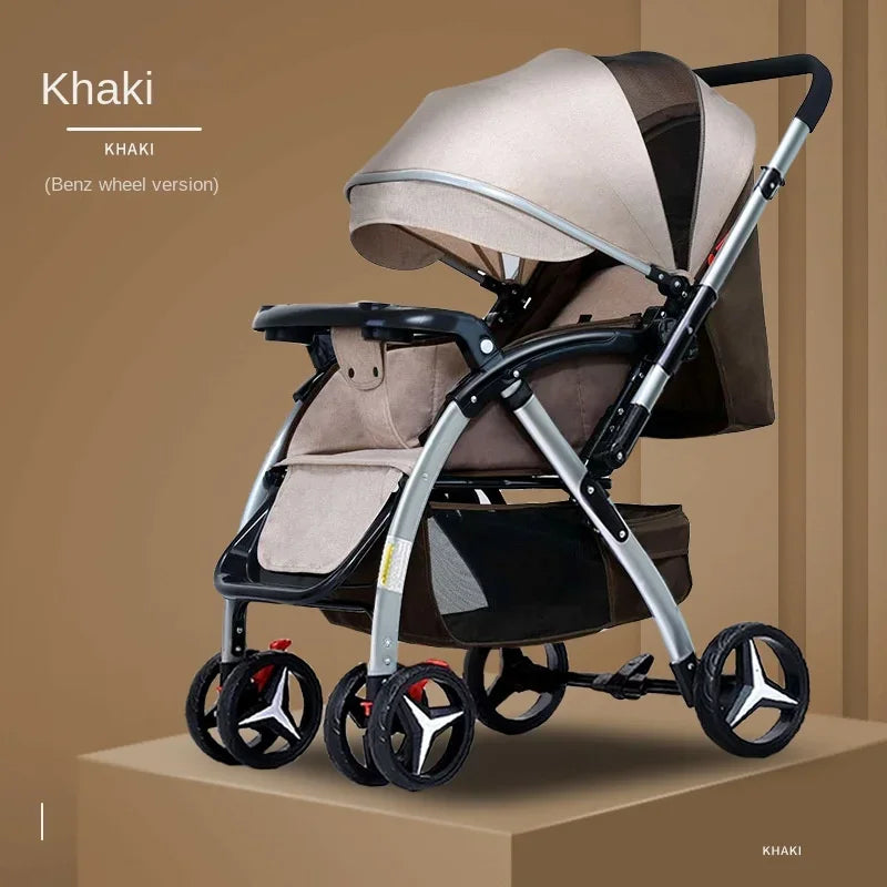 Baby Stroller Lightweight Foldable High Landscape Travel Stroller Newborn Baby Two-Way Seat Four Wheel Baby Stroller 3 in 1