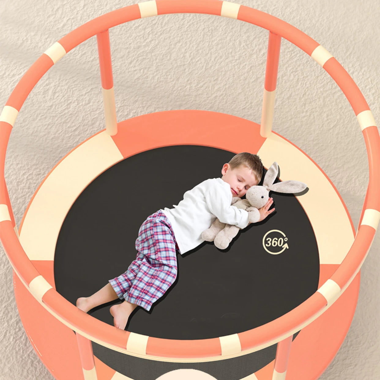 Multi-Size Gymnastic Trampoline Set for Children'S Birthday Gifts Indoor Jumping Bed Set Indoor Bouncing Bed with Safety Net