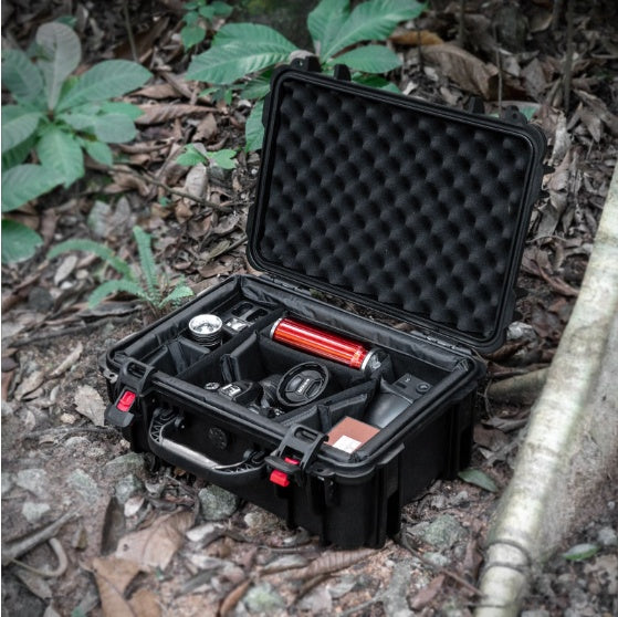 Waterproof Hard Case With Lid Storage Box And Dividers - Black Plastic Precision Instrument Case