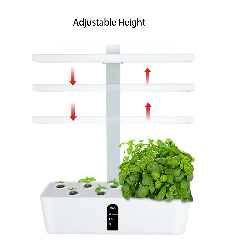 Hydroponics Growing System Indoor Smart Automatic Timer Garden Planter Nursery Pots Height Adjustable 9Pods Indoor Herb Garden