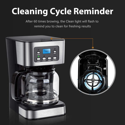 Automatic Coffee Machine Drip Cafe Maker 1.5L Glass Kettle American Espresso Coffee Maker Keep Warm Tea Pot Boiler