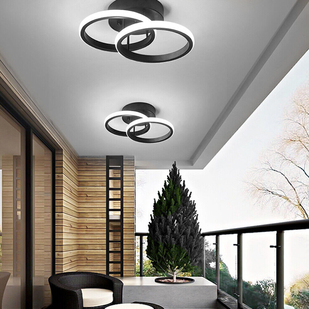 Modern LED Ceiling Light Double Round Pendant Lamp Bedroom Lights Ceiling