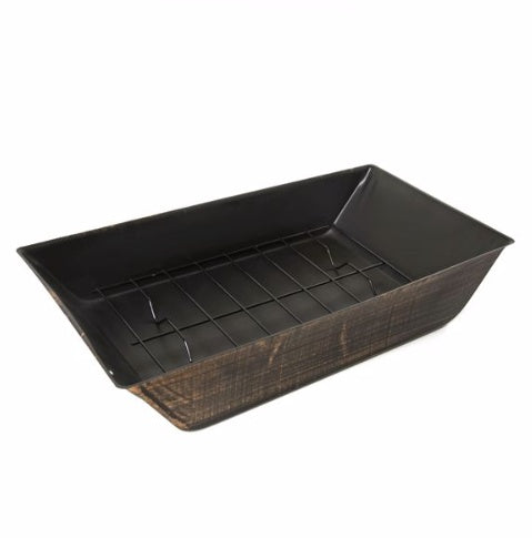 37 Inch Rectangular Metal Outdoor Wood Burning Fireplace - Outdoor Fireplace With Built-in Log Storage & Brush Stick For Log Burner Fire Pit In Patio Garden & Backyard